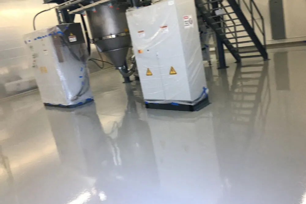 industrial epoxy floor in warehouse