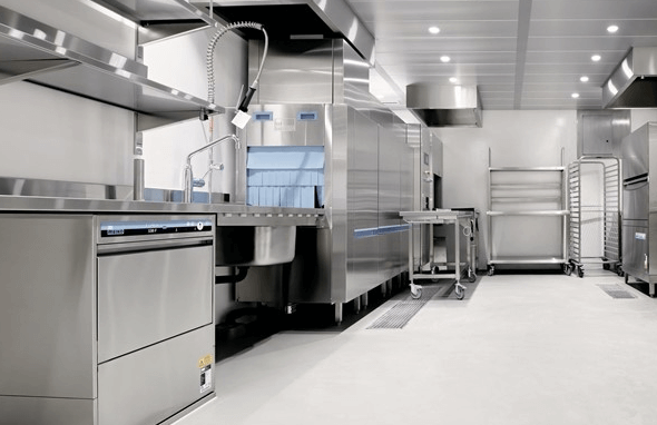 commercial epoxy floor in kitchen